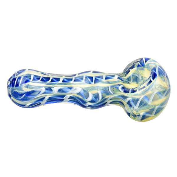Fajka typu spoon z fumingiem i wzorem latticino