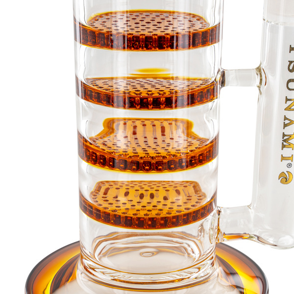 Bong z potrójnym perkolatorem honeycomb i turbiną 18'' (Tsunami Glass)