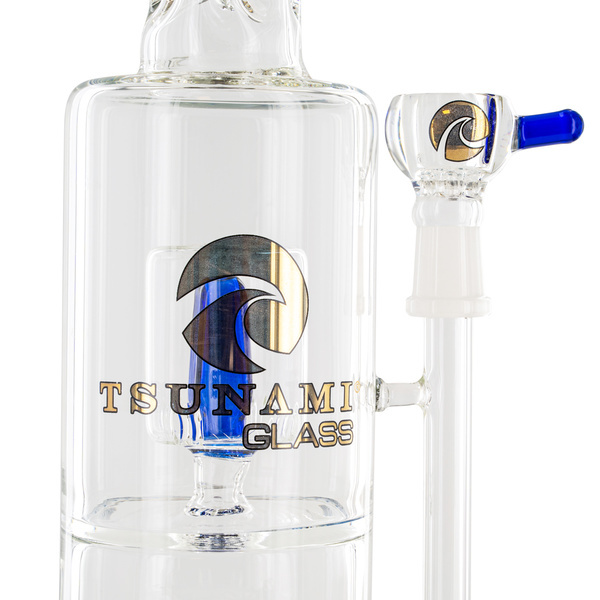 Bong Sprinkler Cube Perc 14'' (Tsunami Glass)