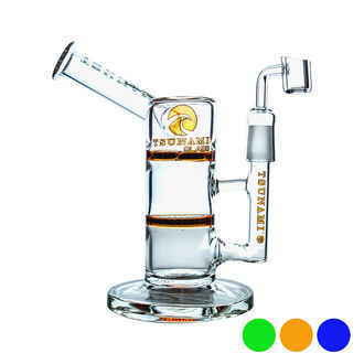 Bongo dab Side Neck Honey Turbine 9" (Tsunami Glass)