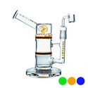 Bongo dab Side Neck Honey Turbine 9" (Tsunami Glass)