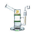 Bongo dab Side Neck Honey Turbine 9" (Tsunami Glass)