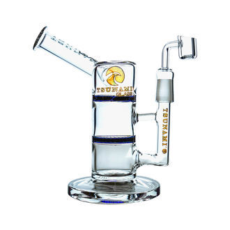 Bongo dab Side Neck Honey Turbine 9" (Tsunami Glass)