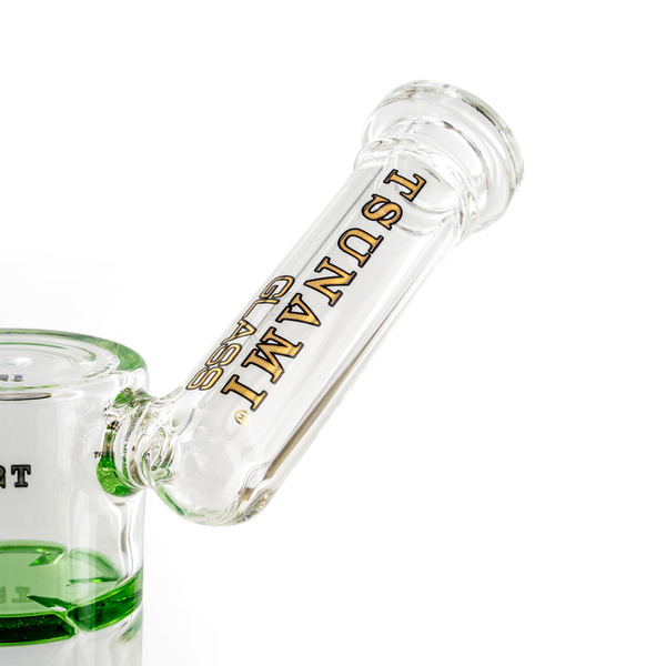Bongo dab Side Neck Honey Turbine 9" (Tsunami Glass)