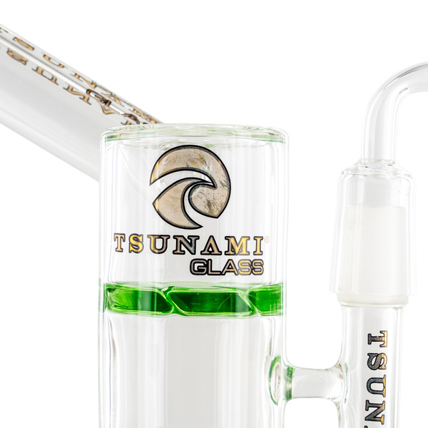 Bongo dab Side Neck Honey Turbine 9" (Tsunami Glass)
