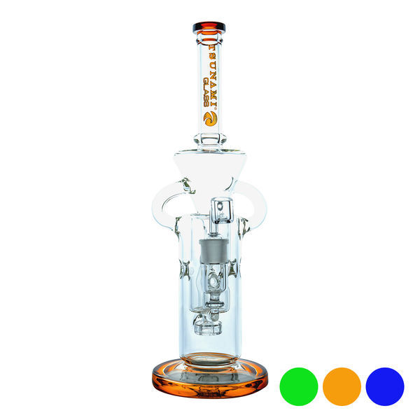 Bongo do dabów Shower Head Swiss Recycler 13'' (Tsunami Glass)