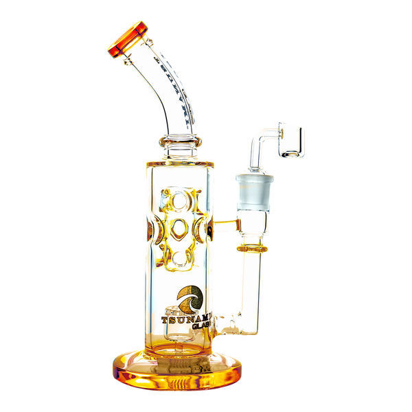 Shower Head Swiss Dab Rig 11'' (Tsunami Glass)