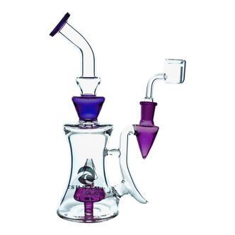 Piramidalny dab rig z perkolatorem typu shower head 10″ (Tsunami Glass)