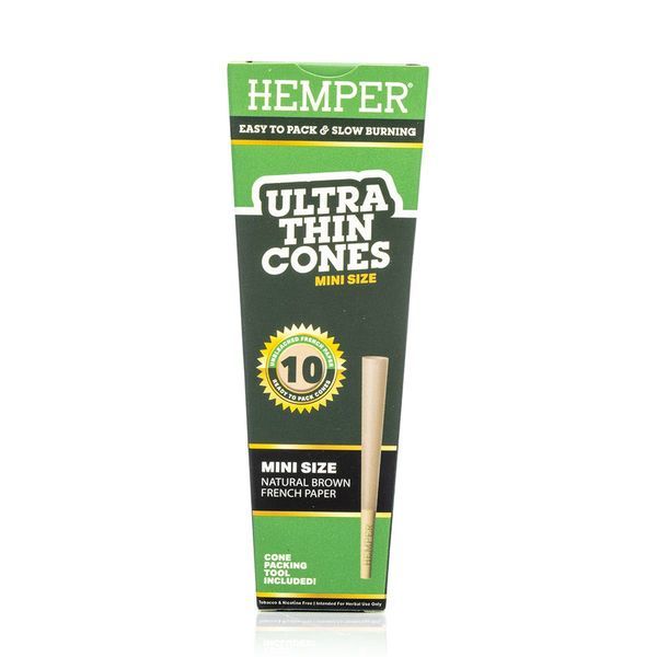 Hemper ultra cienkie brązowe mini rolowane bibułki