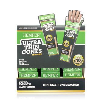 Hemper ultra cienkie brązowe mini rolowane bibułki