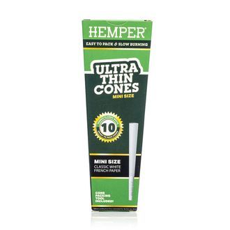 Hemper ultra cienkie białe mini stożki