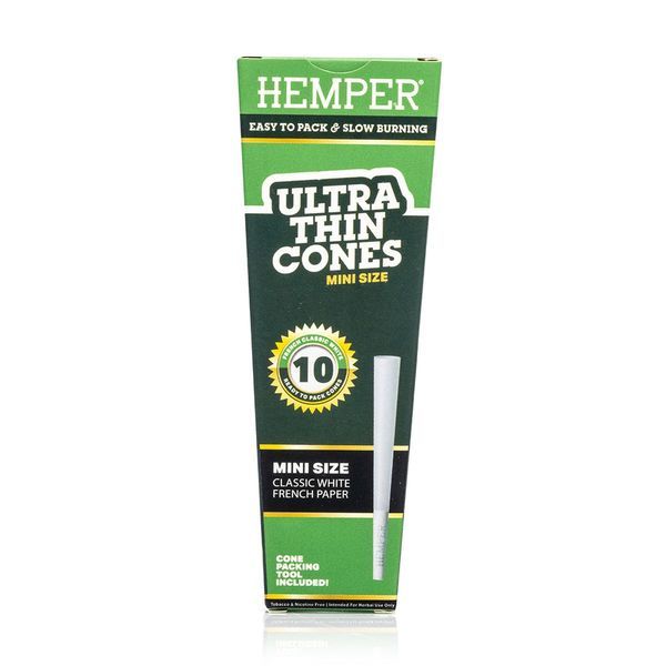 Hemper ultra cienkie białe mini stożki
