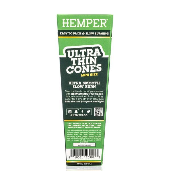 Hemper ultra cienkie białe mini stożki