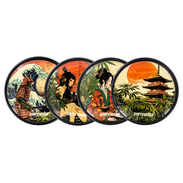 Kolekcja metalowych młynków Rising Sun (Zamnesia) – 4-częściowy Ø50 mm