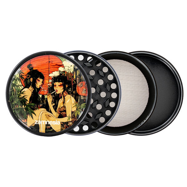 Kolekcja metalowych młynków Rising Sun (Zamnesia) – 4-częściowy Ø50 mm