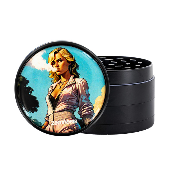 Kolekcja metalowych młynków Bad Bitches (Zamnesia) – 4‑częściowy Ø63 mm