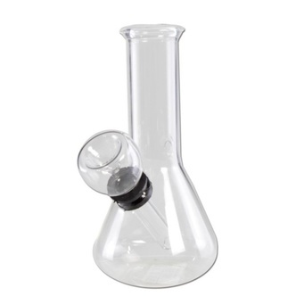 Mini szklany bong z chillum z zatyczką