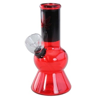 Mini bong z liściem konopi