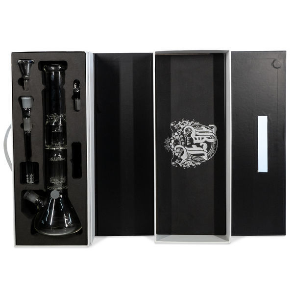 Szklany bong do ziół i olejów Black Leaf