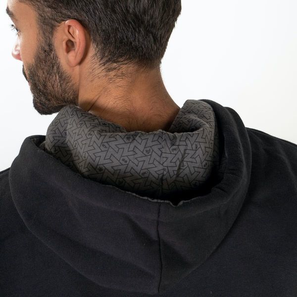 Zamsenia, haftowana bluza z kapturem | czarna