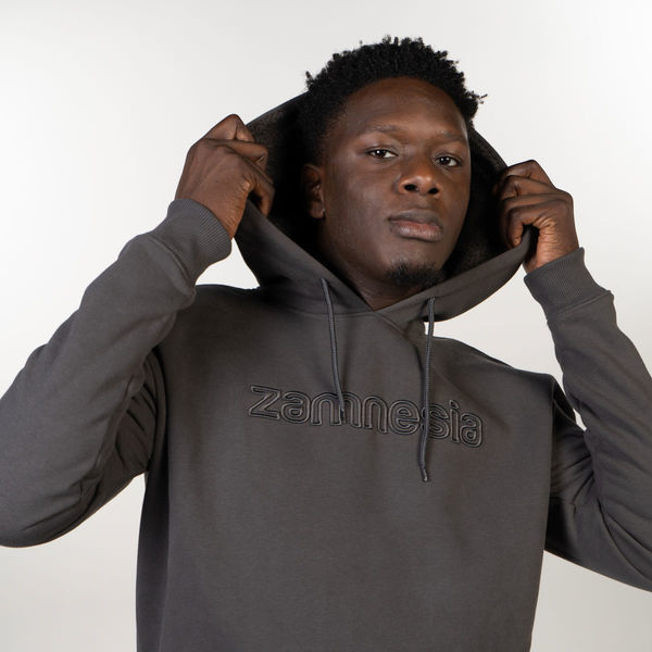 Haftowana bluza z kapturem Zamnesia | Szara