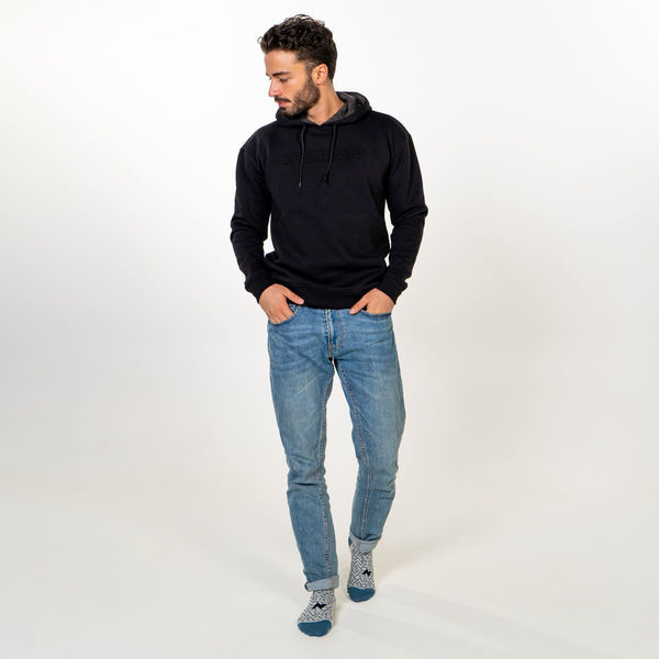 Zamnesia, tłoczona bluza z kapturem | czarna