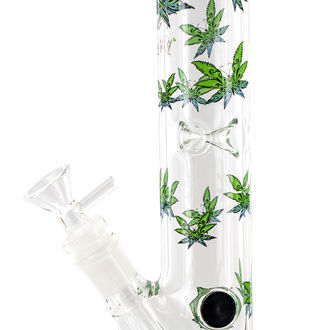 Szklany bong Cylinder Ice (Black Leaf)