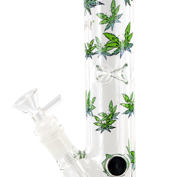 Szklany bong Cylinder Ice (Black Leaf)