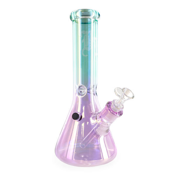 Szklany Rainbow Ice Bong (Black Leaf)