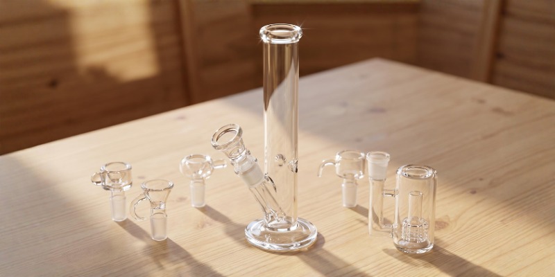 Szklany bong typu cylinder