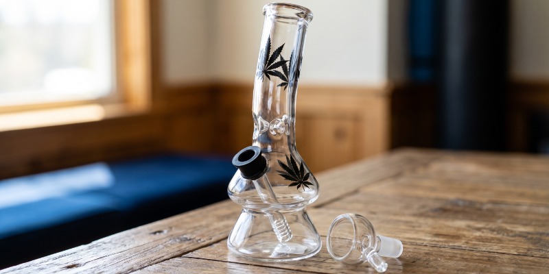 Mini szklany bong (Black Leaf)