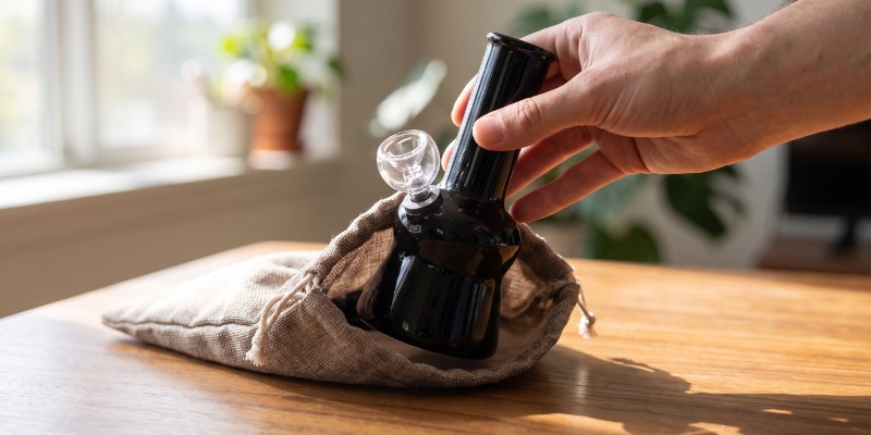 Mini przezroczysty szklany bong