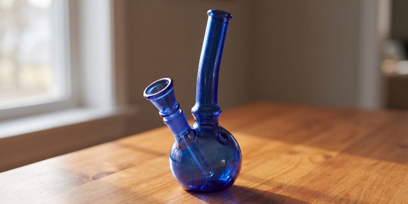 Niebieski szklany bong