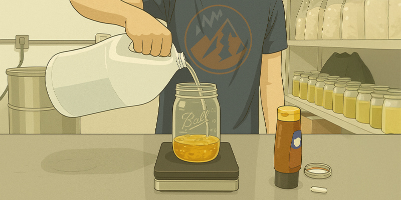 2. Napełnij słoik do uprawy grzybni