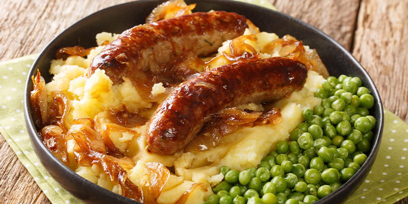 Danie główne - Odlotowe kiełbaski z puree ziemniaczanym Danie główne - Odlotowe kiełbaski z puree ziemniaczanym