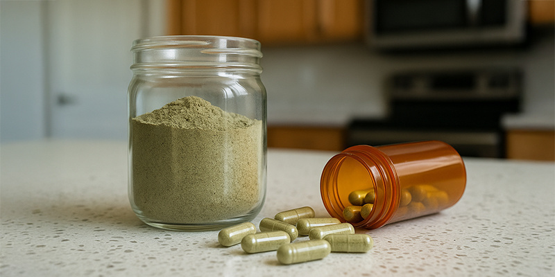 Enkapsulowany, suszony pejotl (w formie proszku) Encapsulated dried peyote (powder form)