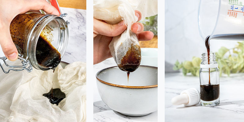 Now You'll Need To Strain Your Tincture Through A Cheesecloth Now you'll need to strain your tincture through a cheesecloth