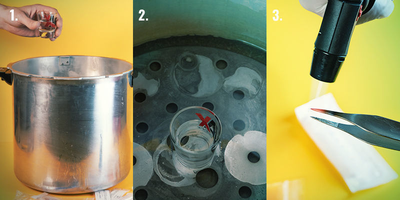 Strzykawka z zarodnikami – instrukcja krok po kroku: kroki 1–3