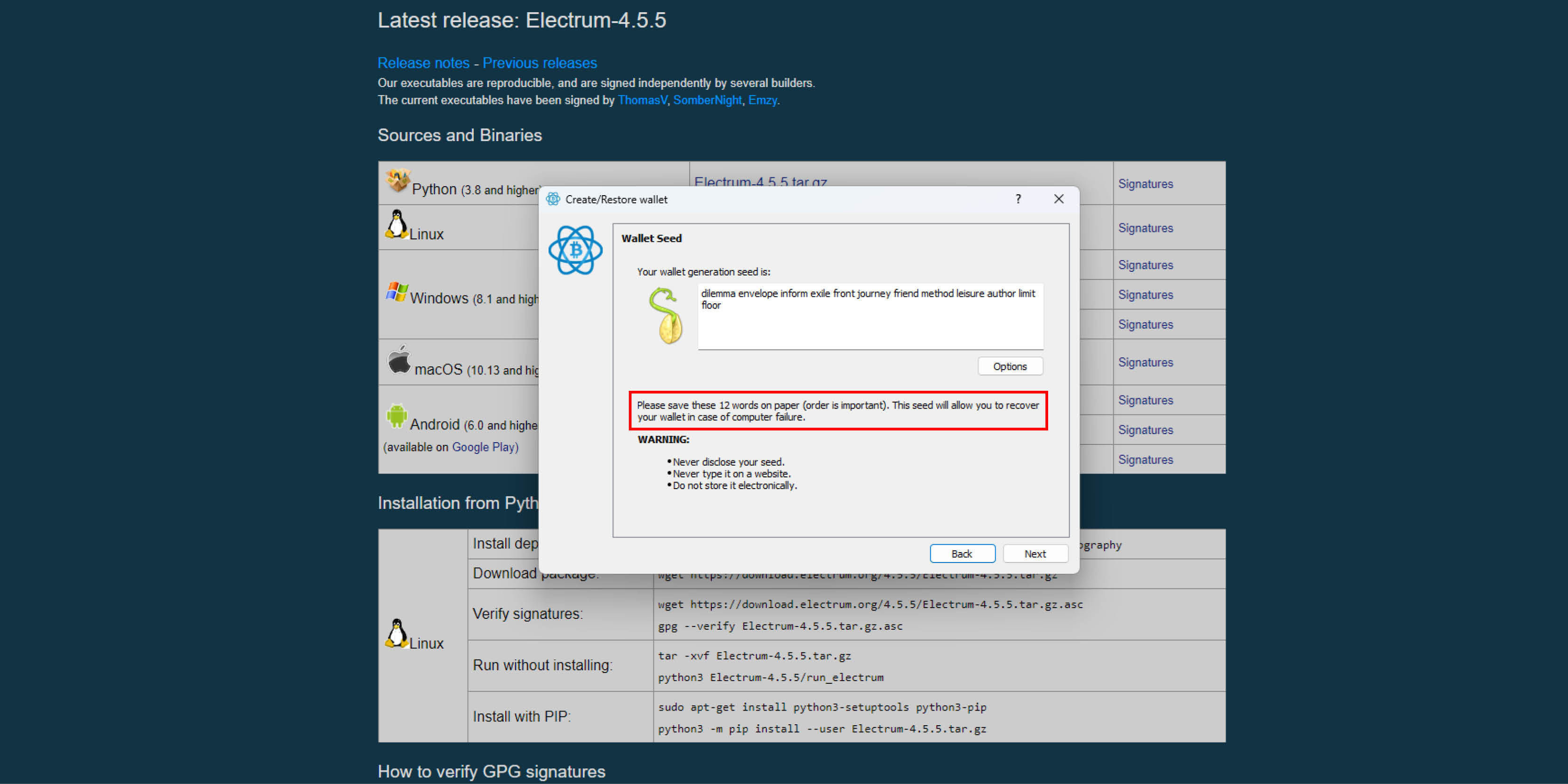 Pamiętaj, aby zapisać swój „generation seed” Pamiętaj, aby zapisać swój „generation seed”