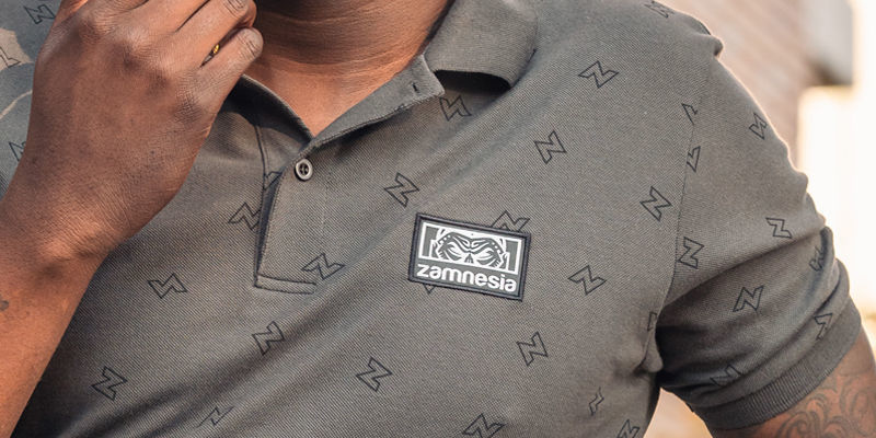 Szara koszulka polo Zamnesia Icon Z
