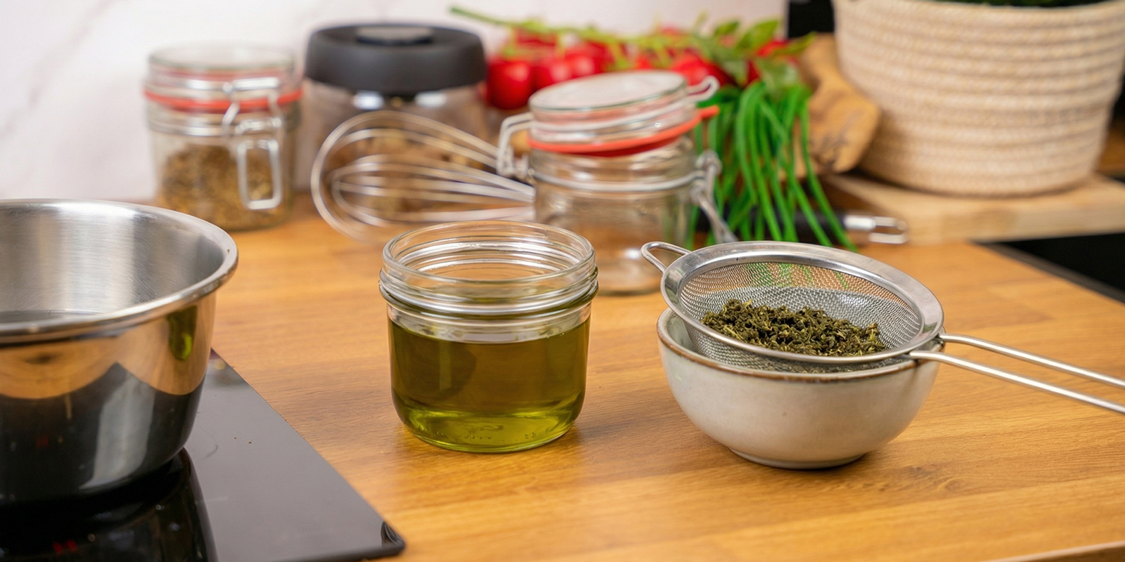 Make the cannabis infused olive oil Make the cannabis infused olive oil