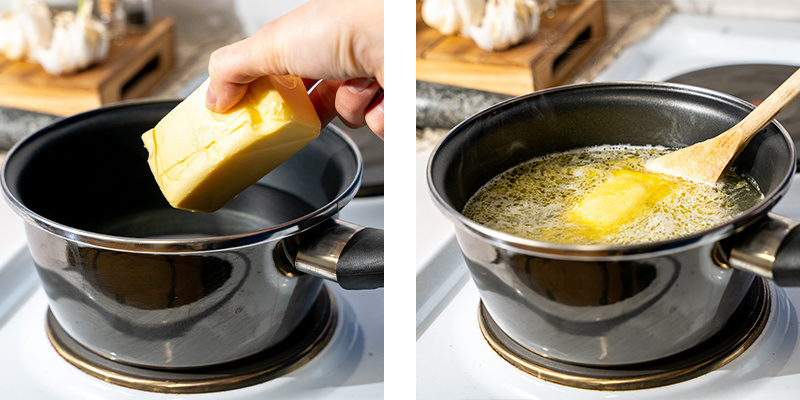 Stir the mixture until the butter has fully melted.